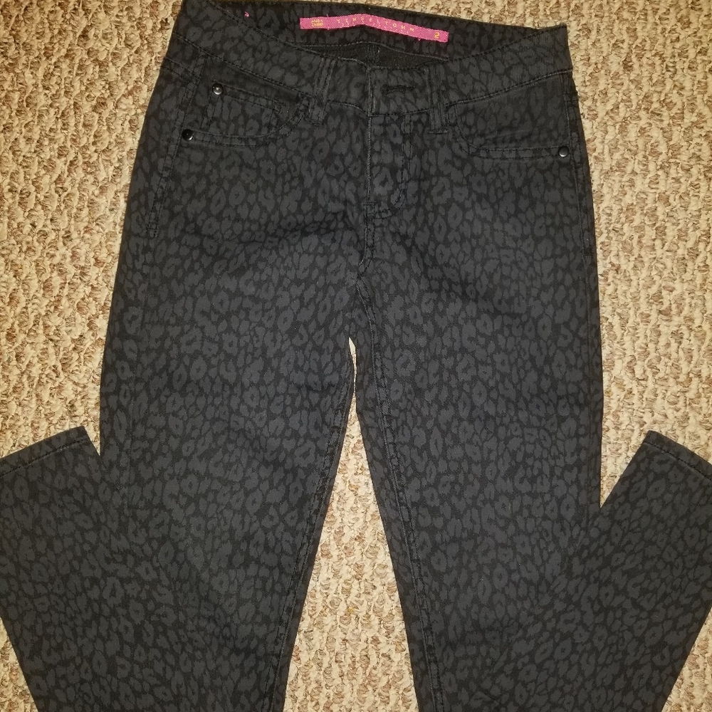 Leopard print skinny jeans. Worn once